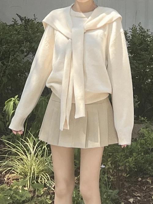 Round Knitwear Shawl Cardigan Set T#YW1213