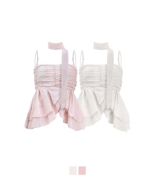 Oshen Scarf Sleeveless Blouse 无袖
