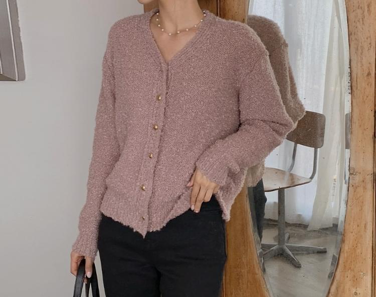 Bnikesh Boucle V-Neck Knitwear Cardigan