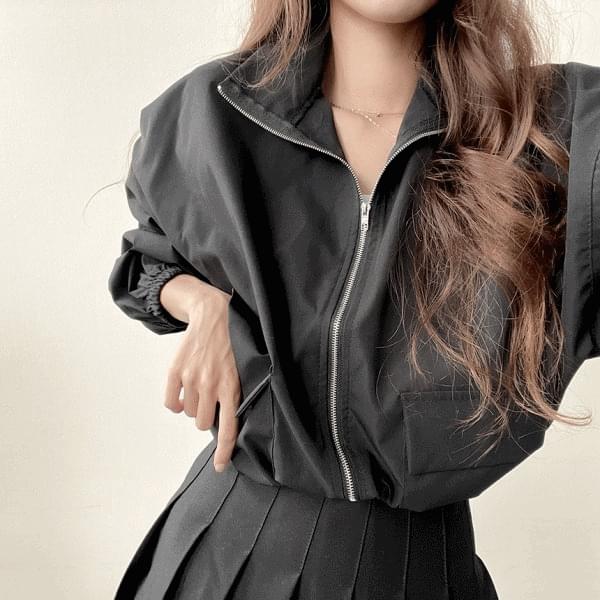 스트링 포켓 숏 크롭 바람막이 자켓5color