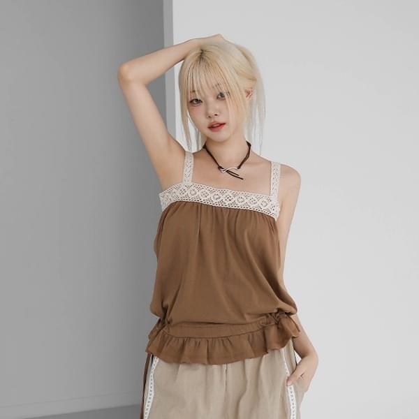 Kimono Lace Frill Sleeveless (Ships Today)