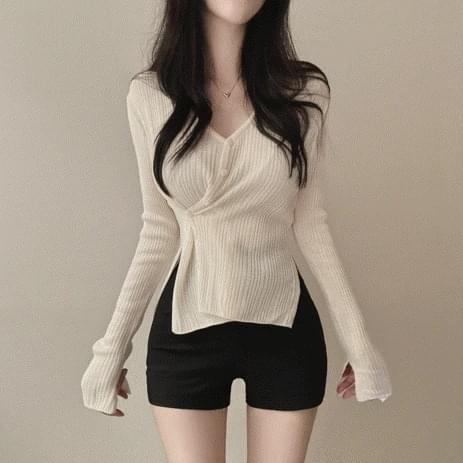 Two-way slim fit Ribbed Knitwear 5color 针织衫