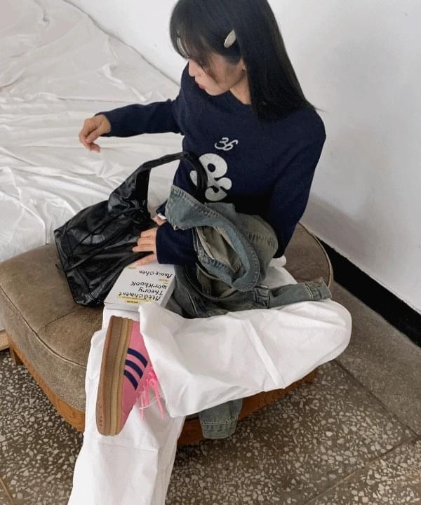 Jazz Basic Fit Semi-Crop Laprinting Autumn Long Sleeve Knitwear T-Shirt 3 Colors