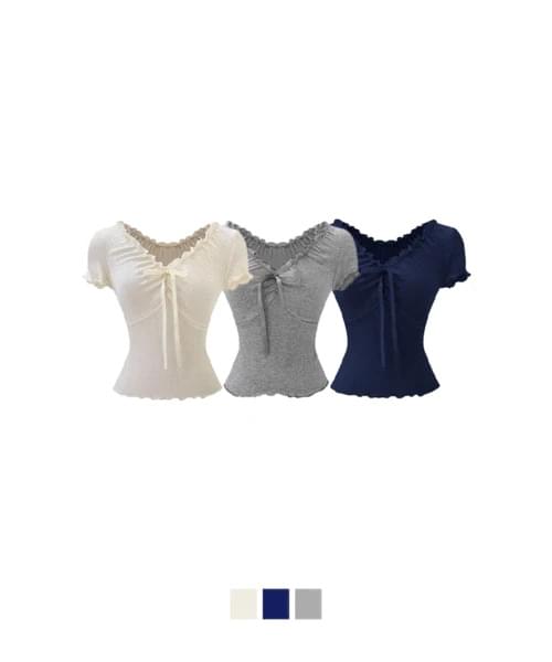Workin Ribbon Frill Short Sleeve Tee