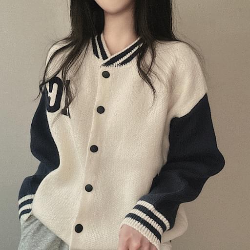 AC Knitwear Baseball Jacket 3color