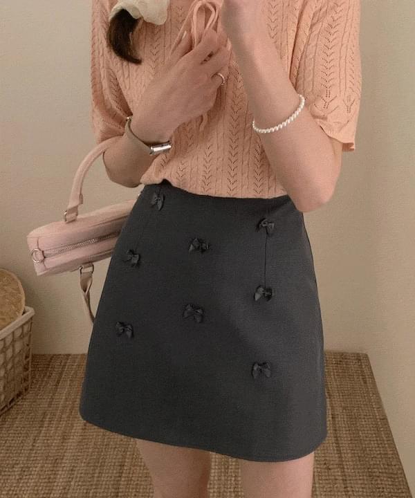 Larina Ribbon Detail A-Line Mini Skirt