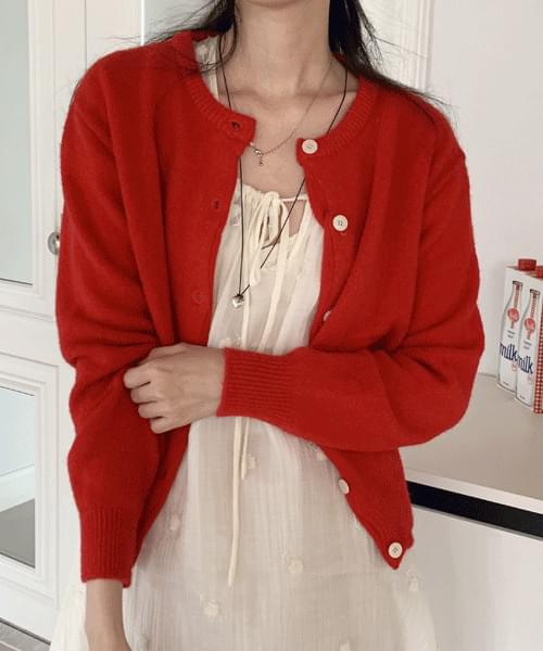 Cloudless Day Basic Round Neck Knitwear Cardigan