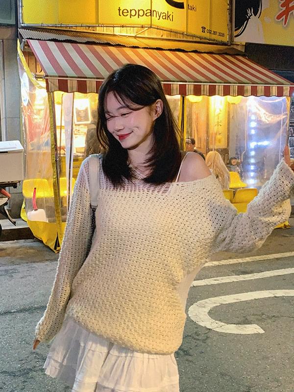 ハイキーヴィンテージネットニット