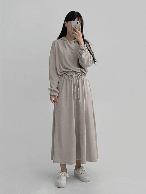 Blea Hood Two-Piece Set - Top + Skirt Set/3 Colors