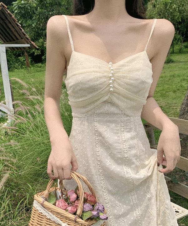 샤일라 슬리브리스 레이스 쉬폰 원피스