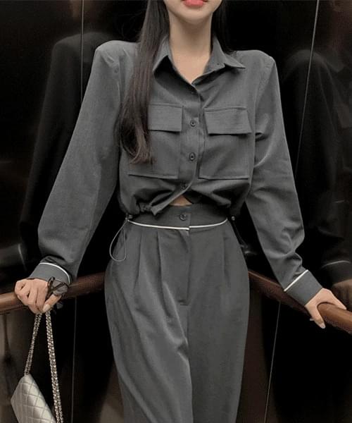 Tape color shirt jacket