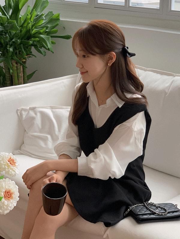 Exclusive Plan] Bonin Kara Loose-fit Blouse Shirt - [White