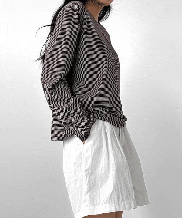 Matein round neck Striped long sleeve t-shirt
