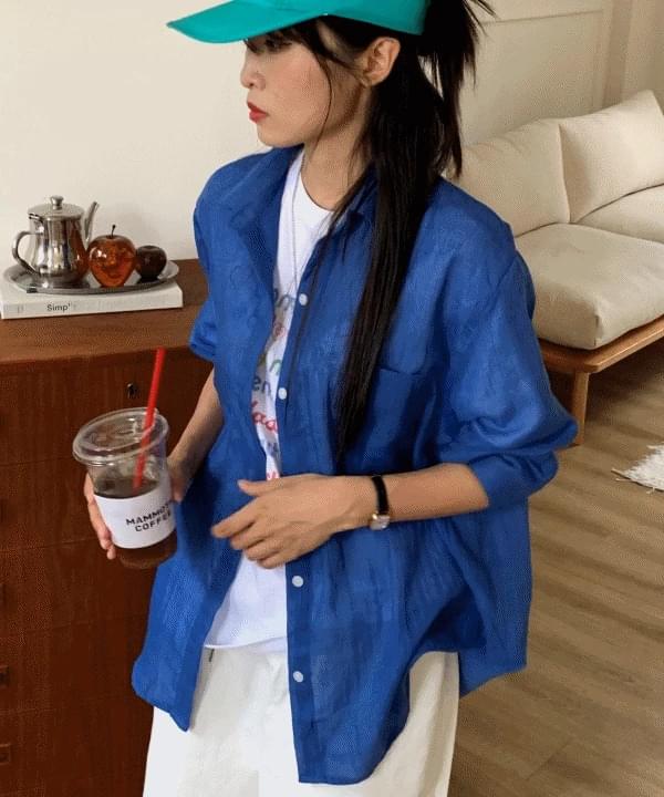 Matoh See-through Long Sleeve Shirt Summer Intermediate Season 4 Colors