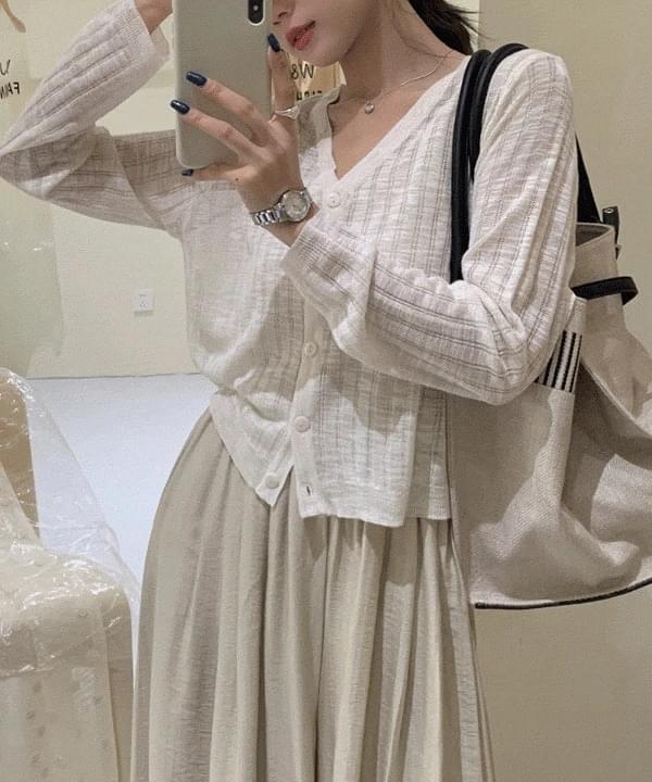 Chardin basic see-through V-Neck cardigan