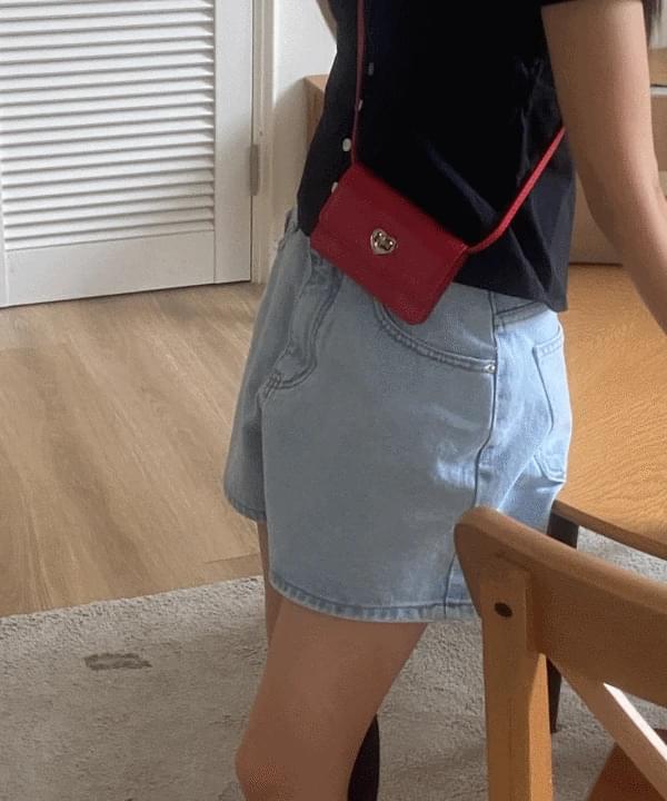 Gloomy Light Blue, Dark Blue, 3-part 4-part denim shorts, short pants, jean shorts, 2 colors