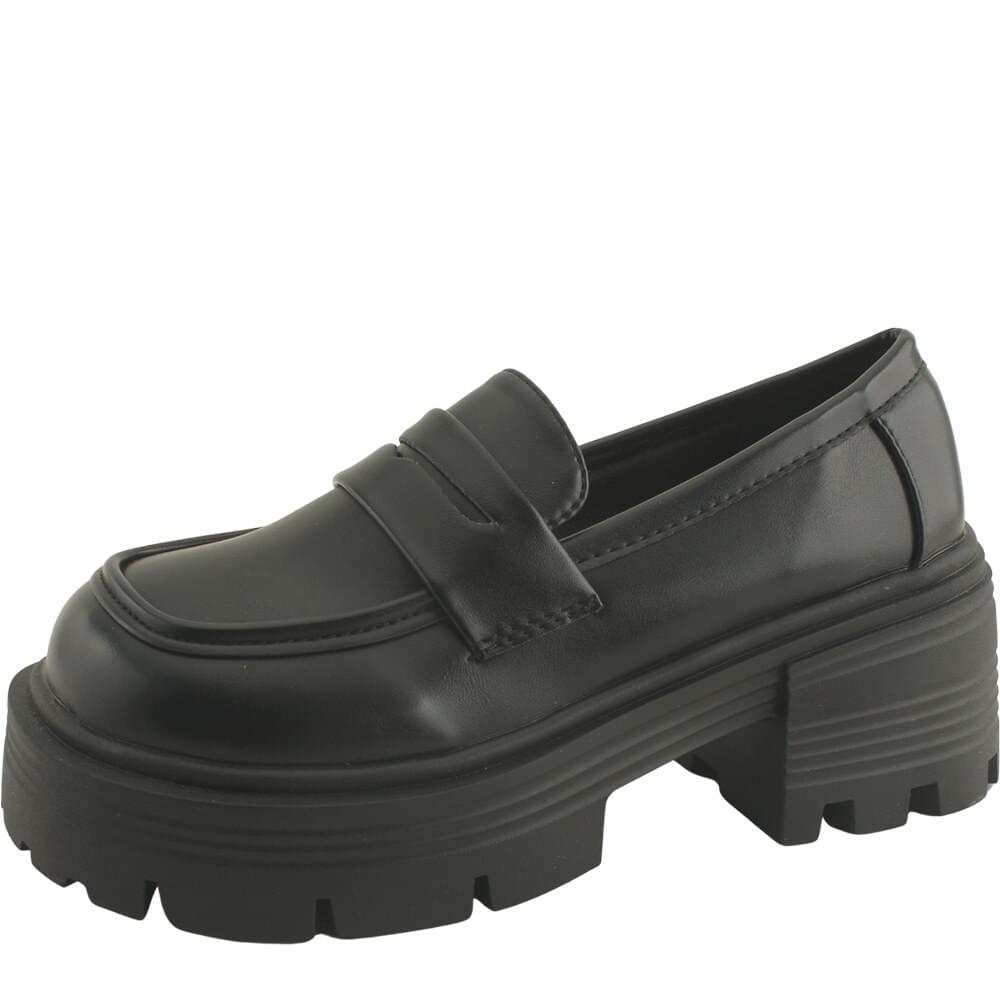 Classic Platform High Heel Loafer 7cm Black