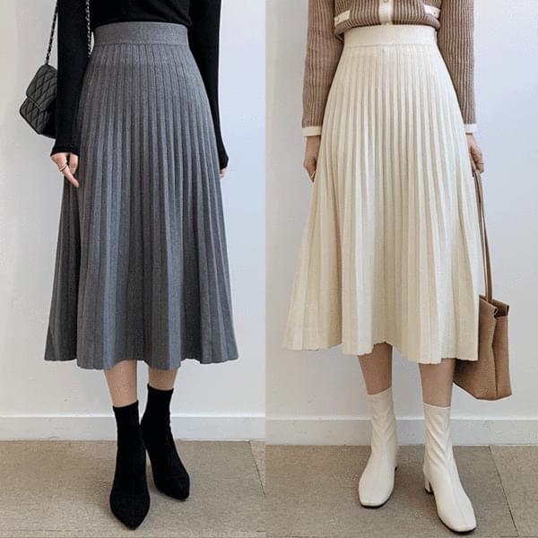 Spade Knitwear Pleated Long Skirt P000BHNZ 裙子