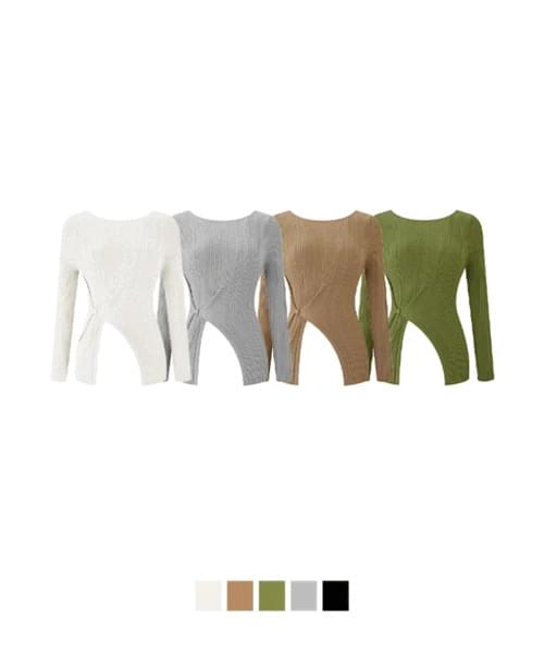 Better Team Button Long Sleeve Ribbed Knitwear Tee