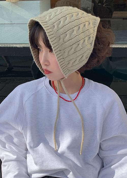 Cable Knitwear Hair Kerchief