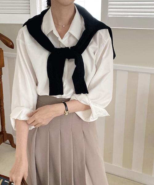 圖書館約會風寬鬆純棉基本襯衫