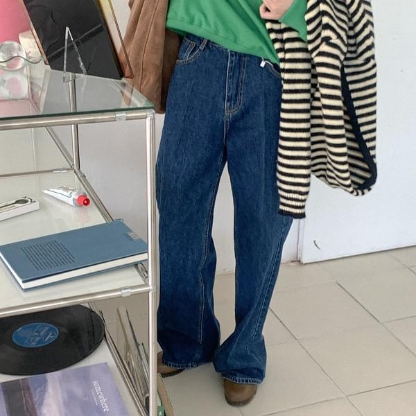 Mineta Wide Leggings Denim Pants