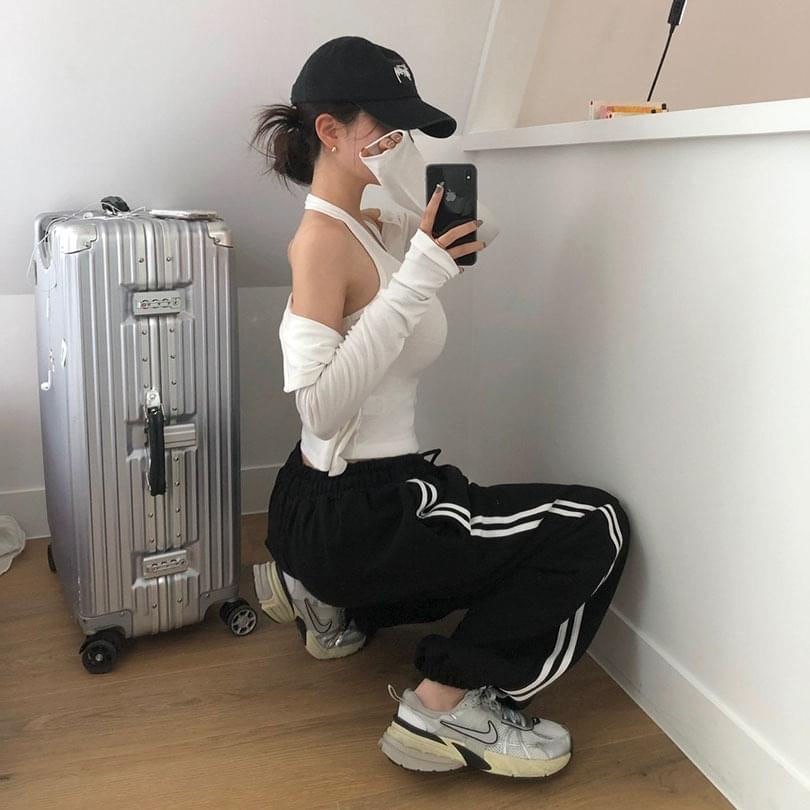 Track sweat banding jogger pants 长裤