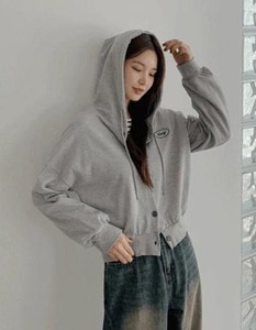 Steady Circle Crop Hooded Cotton Cardigan