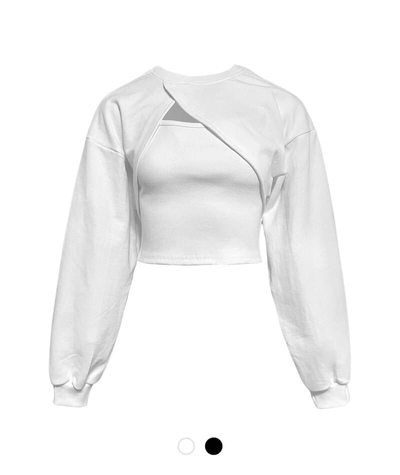 Unbalanced Sleeveless & Sweatshirt Set