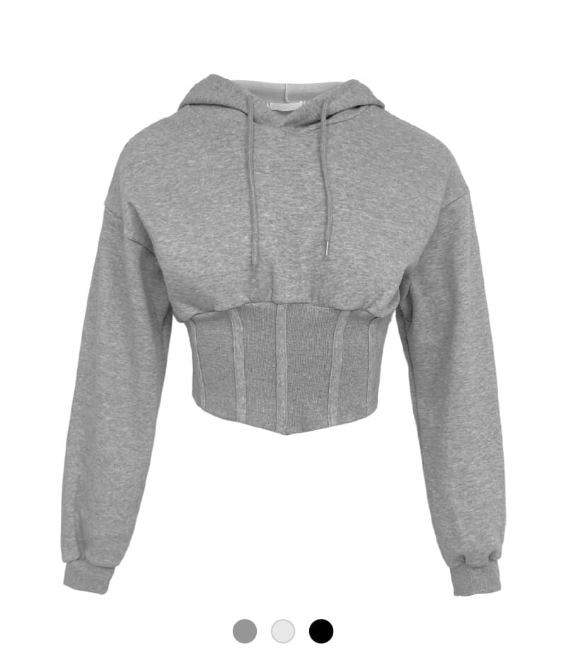 Pintuck Crop Hooded T-Shirt