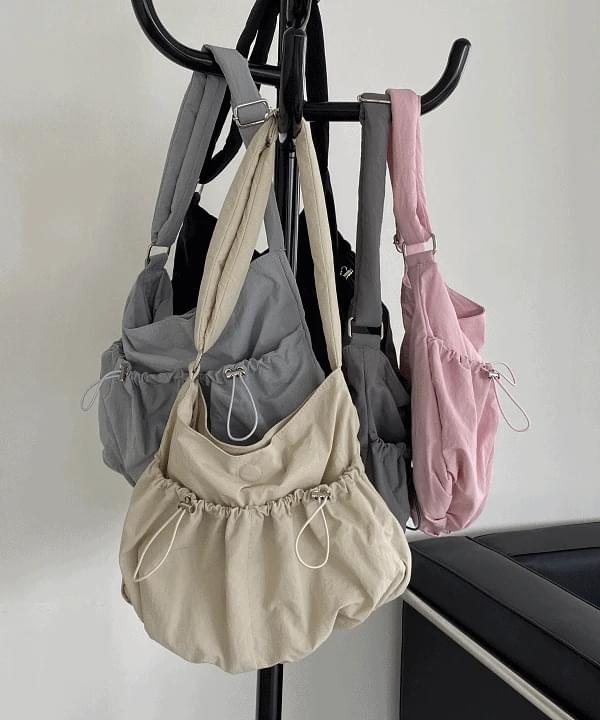 Vero Front String Two Pocket Nylon Shoulder Bag Crossbody Travel Bag 5 Colors