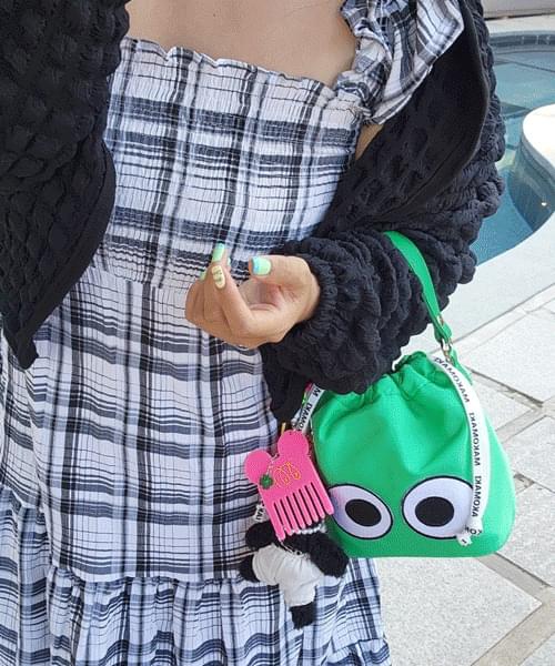 Makomaki genuine embroidered mini strap cross-body bucket bag