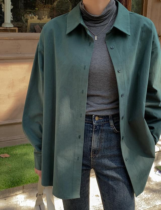 Ism loose Loose-fit Fleece-lined shirt 72475 衬衫