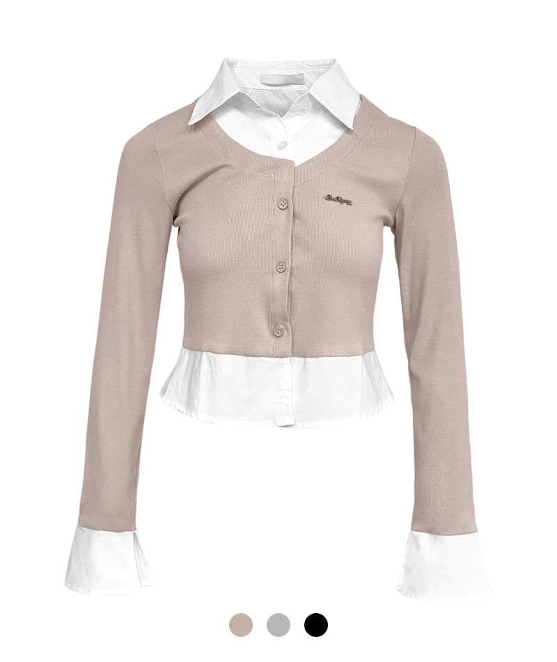 Hola Shirt Layered Cardigan