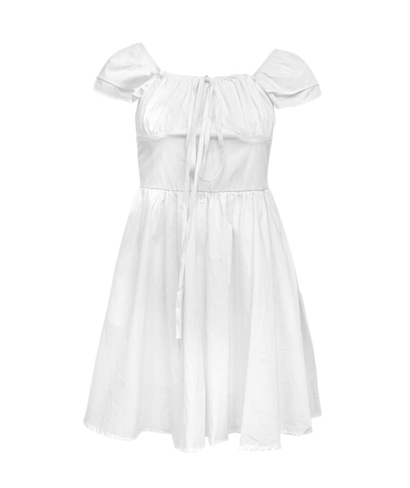 White flare mini one Dress