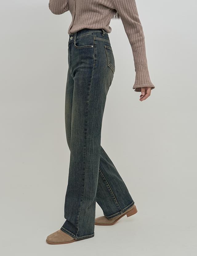 Seniz banding straight denim pants 77965