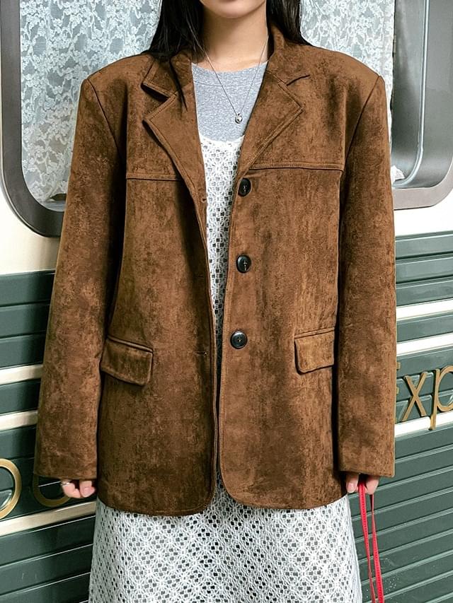 Big size 55-88 Kenond Suede Overfit Single Jacket