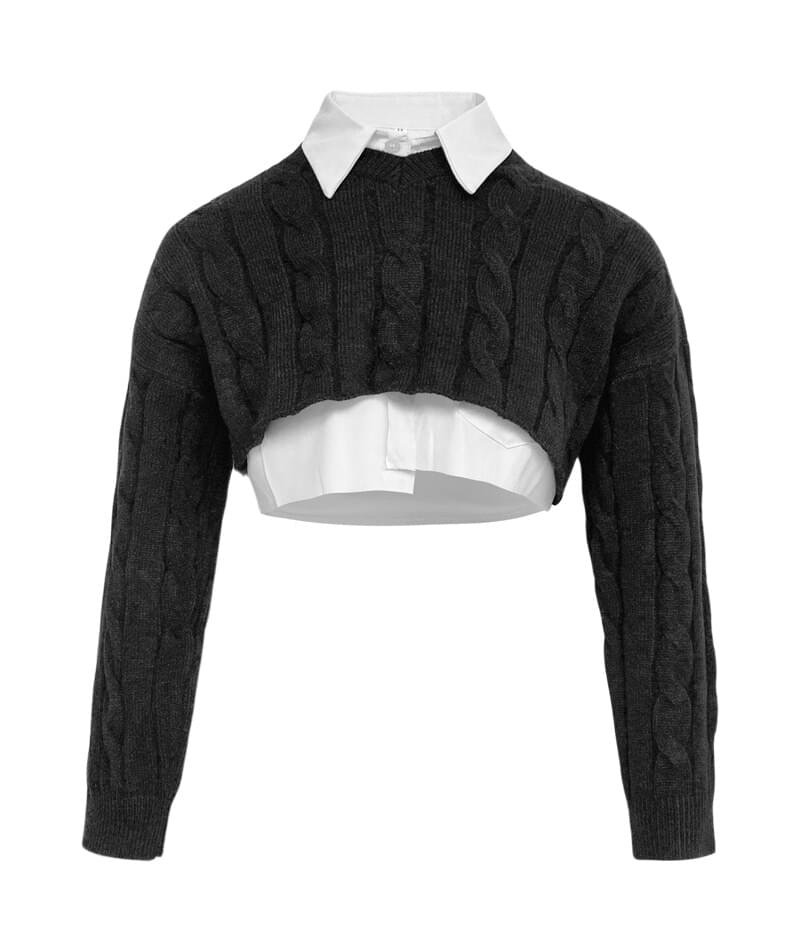 Benny Crop Shirt Knitwear