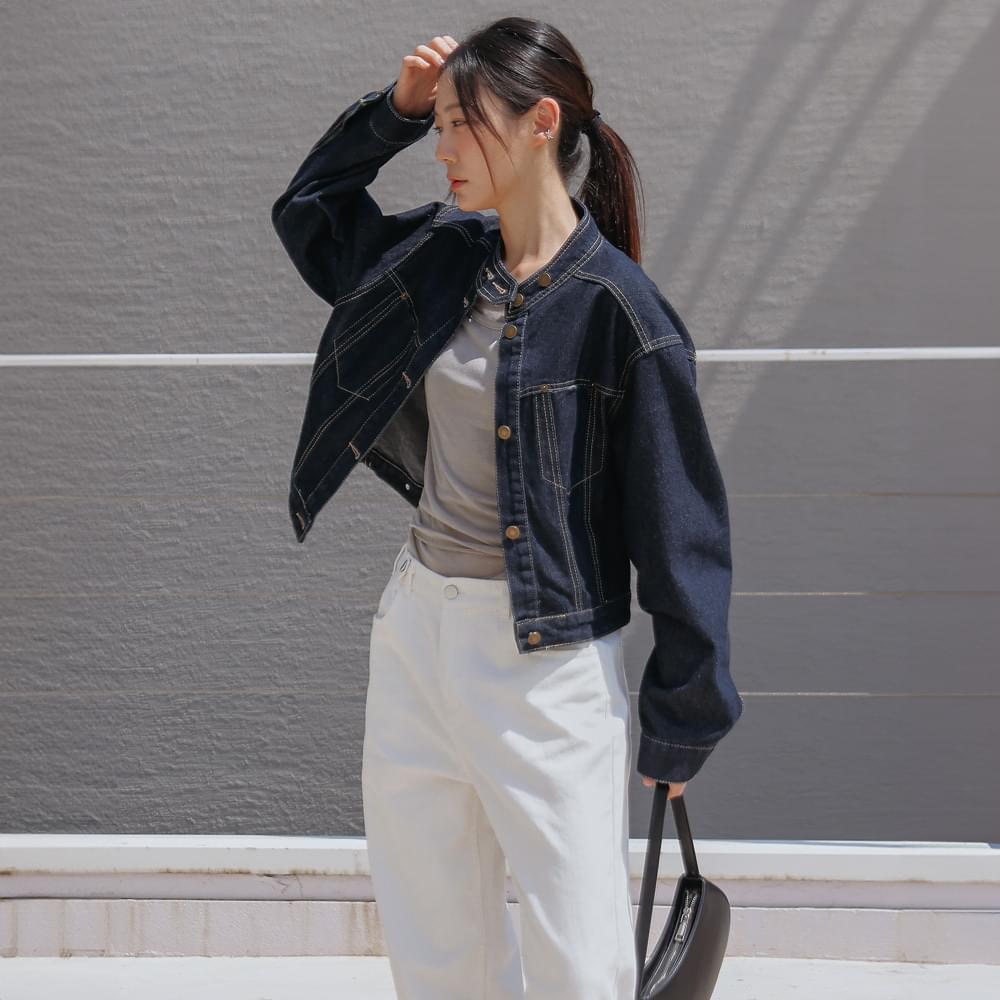 Medel biker stitch denim jacket