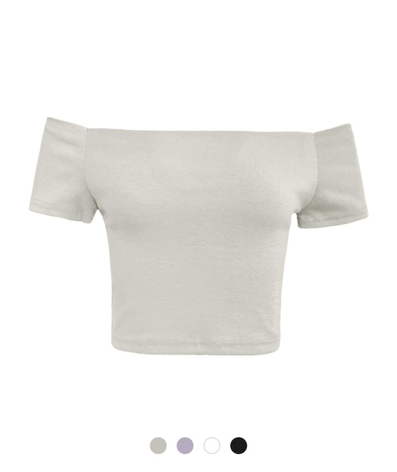 Felt Off Shoulder Crop Tee