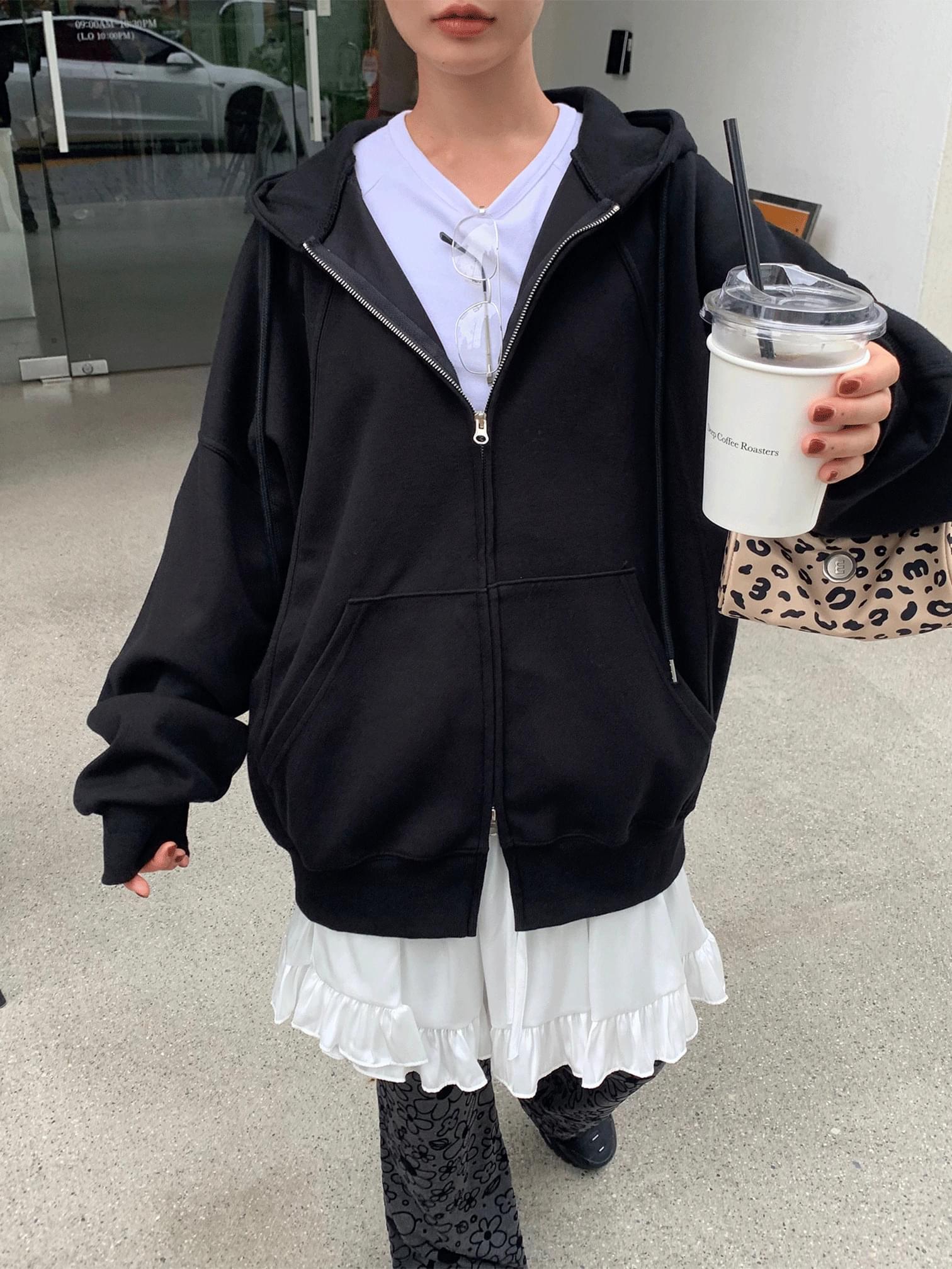 cosy over hood zip up