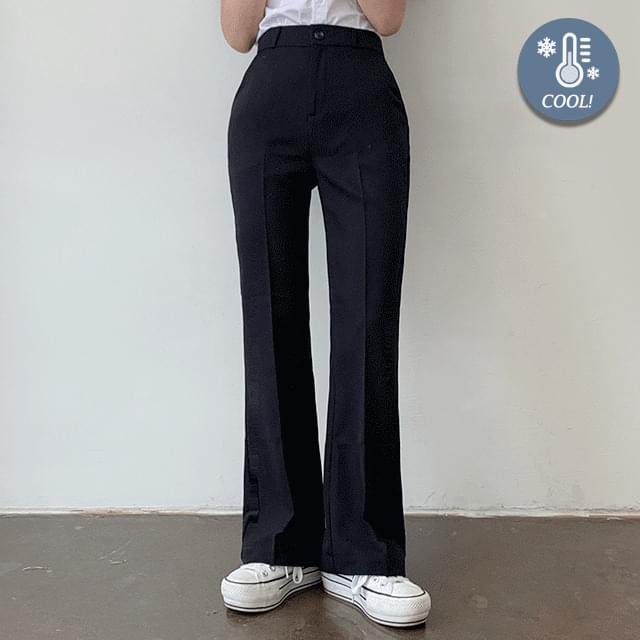 Short, long/length selection] Merun high waist semi-wide Flared slacks [summer new arrivals/summer slacks/office look/summer guest look/office worker