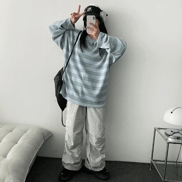 Chedruz Dangara Striped Sleeve T-shirt