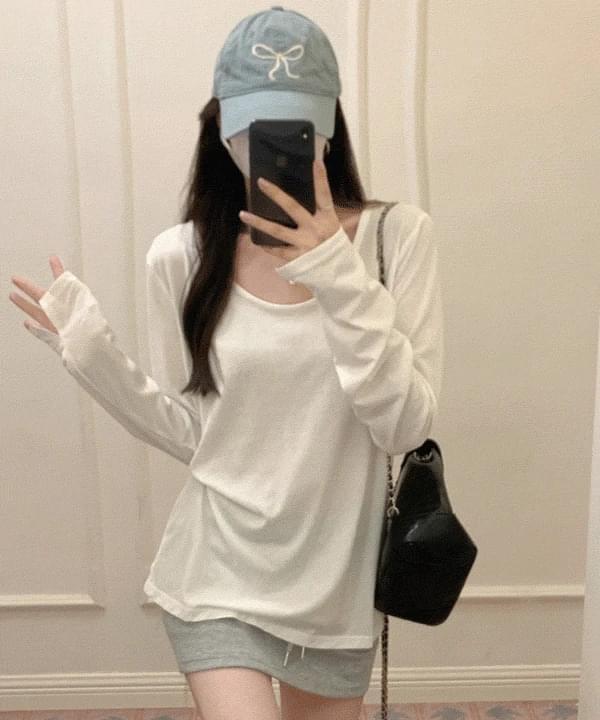 Oriin Basic Loose-fit Long Sleeve T-Shirt