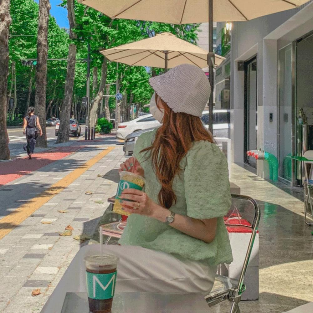 Feminine Cool Summer Linen Knitwear Bucket Hat Color Scheme Weaving Vacation Petal Down Bucket Hat Net Bucket Hat