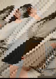 腰帶綁結百摺後鬆緊綁帶短裙