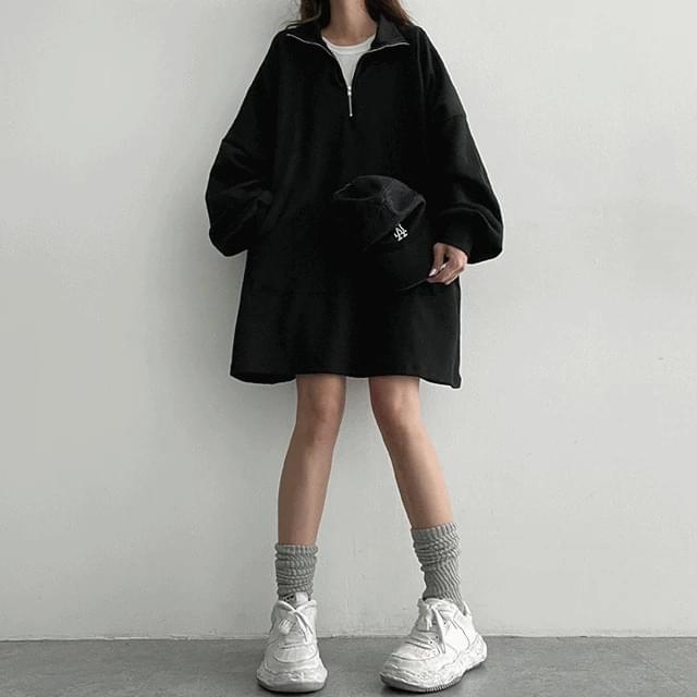 Sari Pocket Half Zip-up Dress