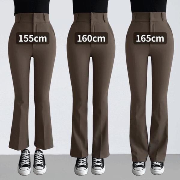 Rosie high waist 3 length slim Flared slacks P0008001