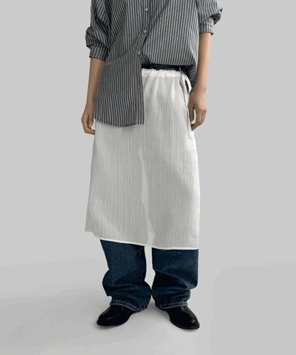 Vertical sheer wrap layered skirt