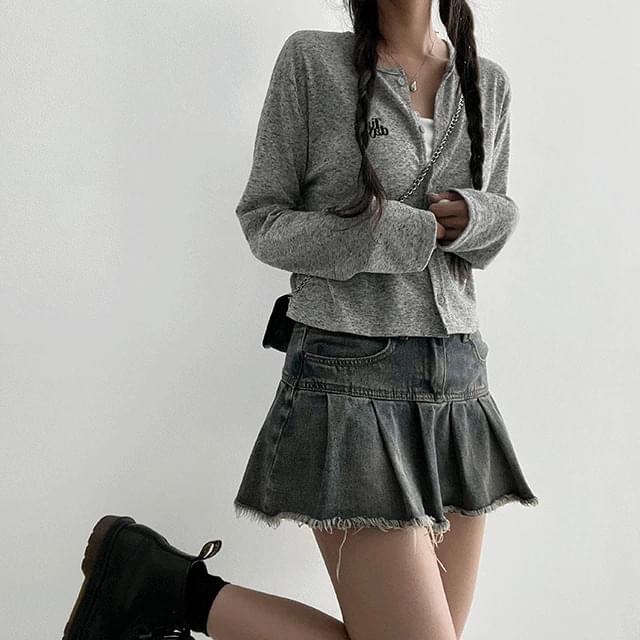 Biden embroidery linen cardigan